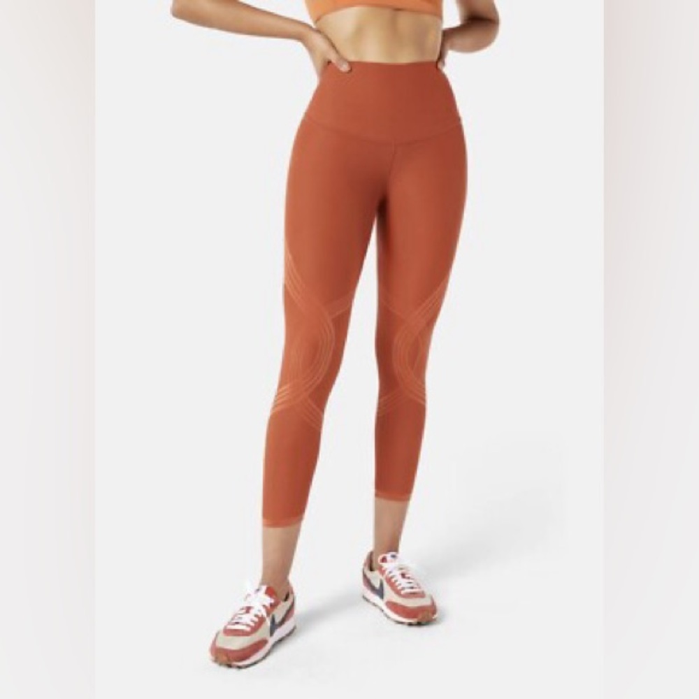 Fanka High Waisted Sculpting Leggings Burnt Orange Seamless Athletic Leggings